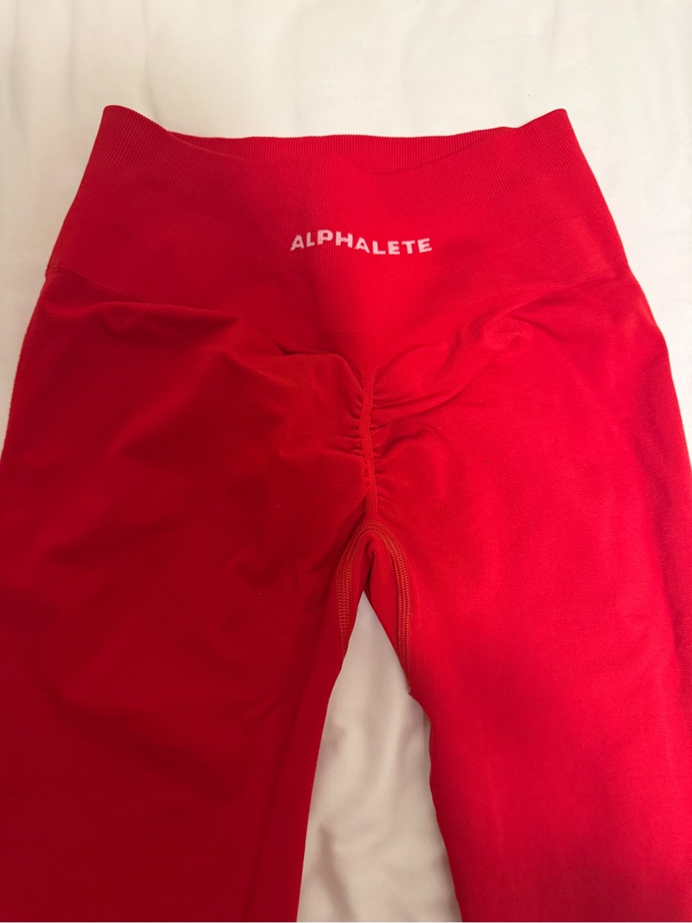 Alphalete Kids Bright Red Scrunch-Back Leggings